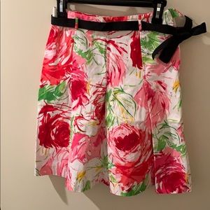 Olivia & Grace Pique Pink and Green floral skirt
